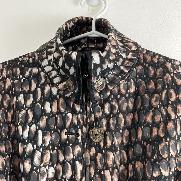 Samuel Dong Brown & Black Patterned Dress Trench Coat - Picture 4 of 8